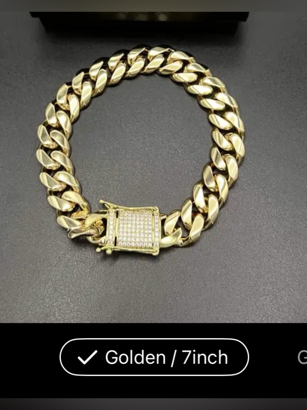 Gold Cuban Link Bracelet with Pave Lock